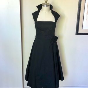 Vintage Inspired Black Rockabilly Dress, Size M